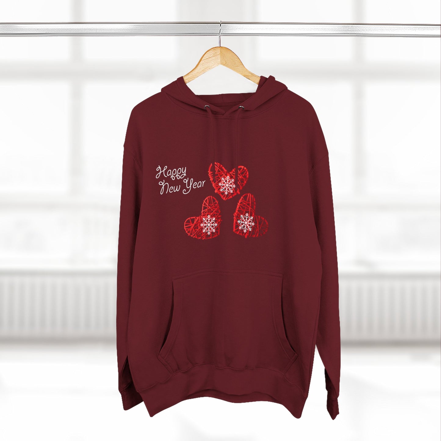 Grateful Joyful Blessed Hoodie — Heart Graphic Fleece Pullover