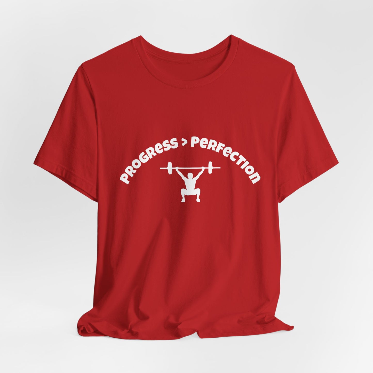 Progress > Perfection Weightlifting T‑Shirt — Motivational Gym Tee