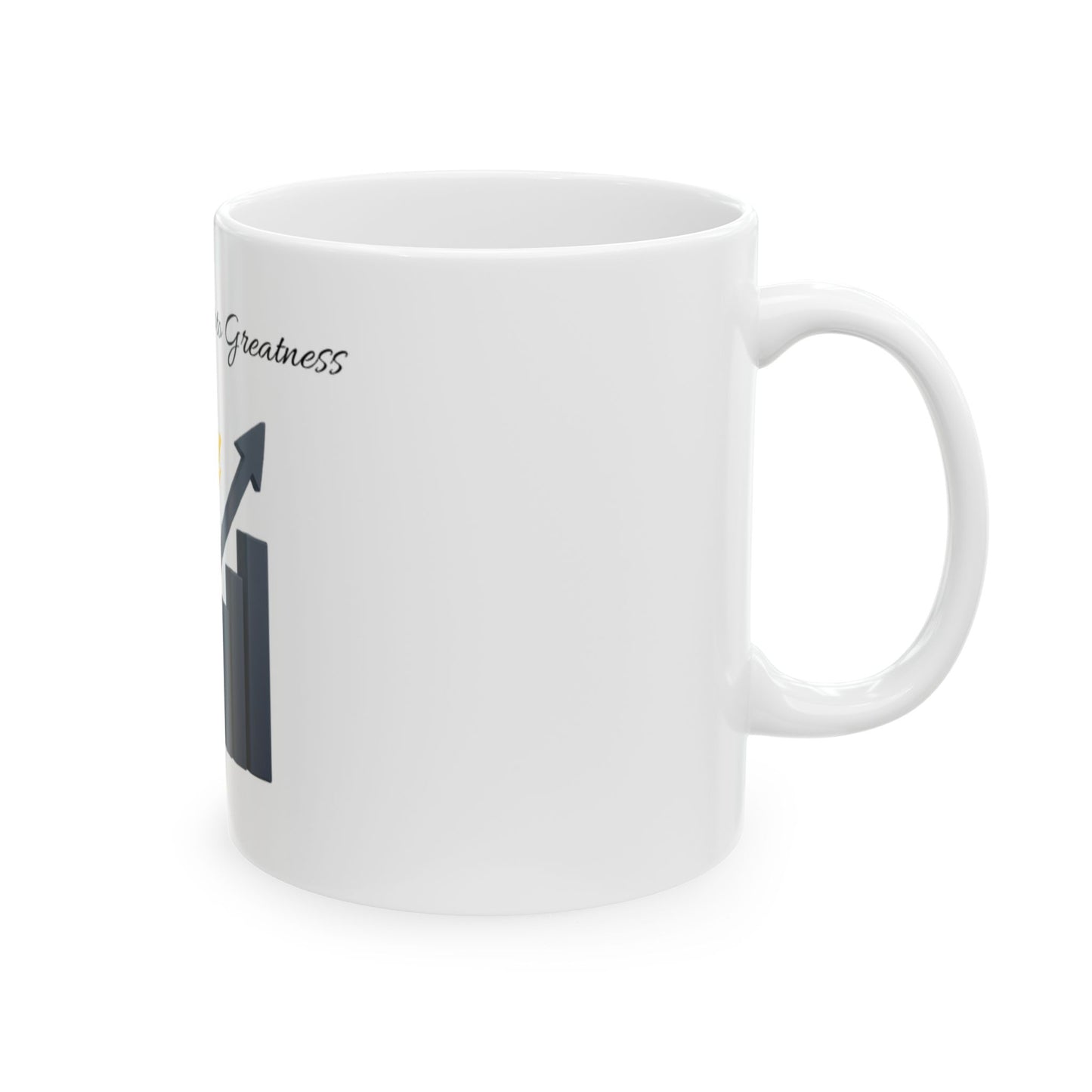 Motivational Growth Ceramic Mug – "One Step Closer to Greatness"