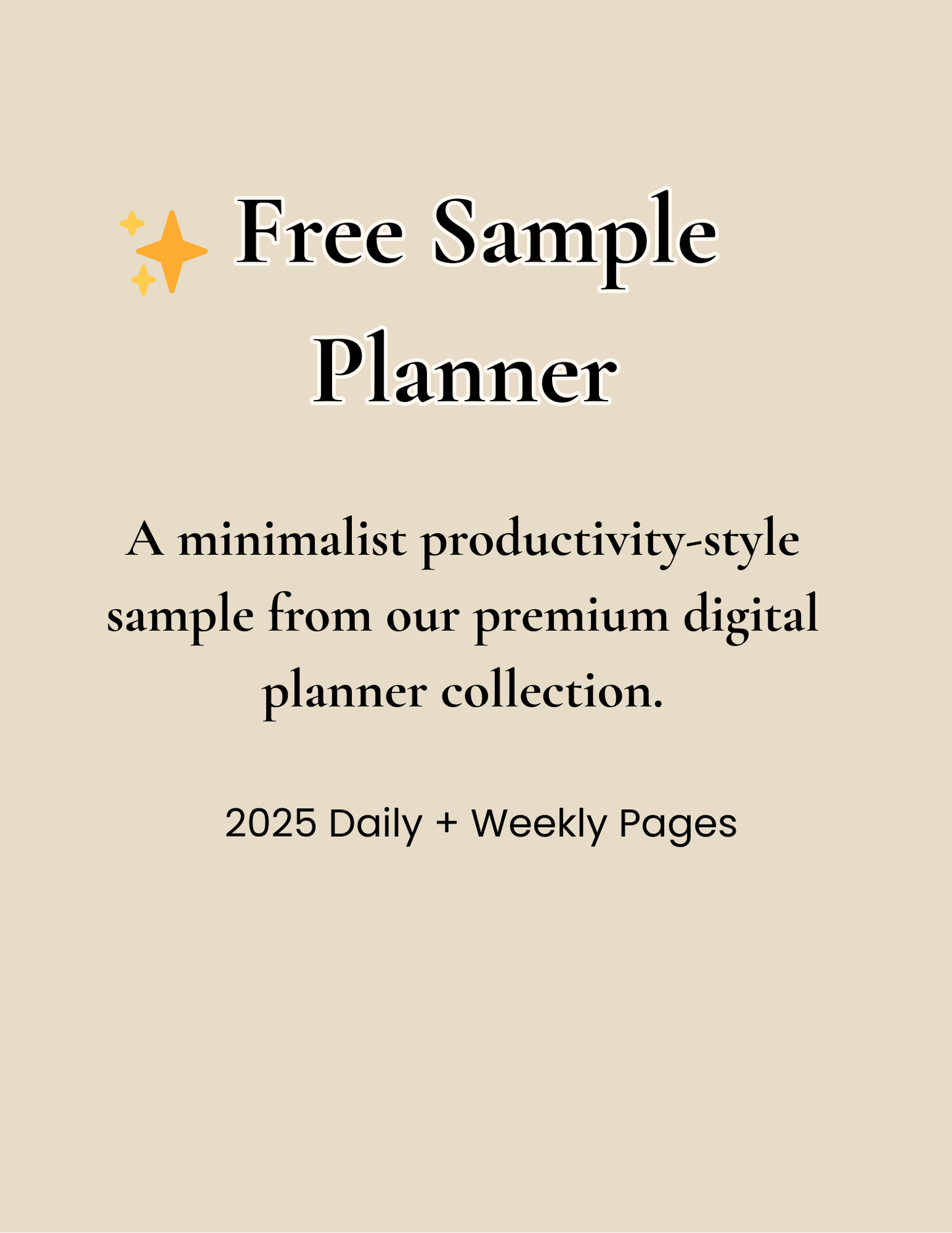 Free Digital Planner Sample — Daily + Weekly Pages