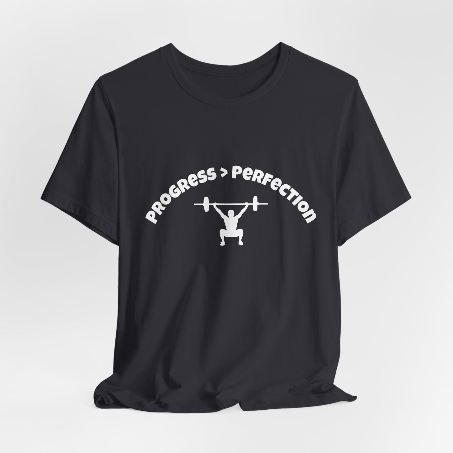 Progress > Perfection Weightlifting T‑Shirt — Motivational Gym Tee