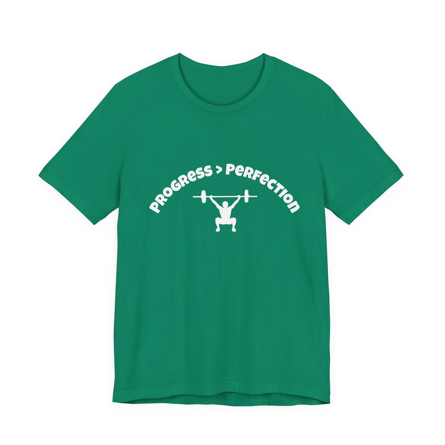 Progress > Perfection Weightlifting T‑Shirt — Motivational Gym Tee