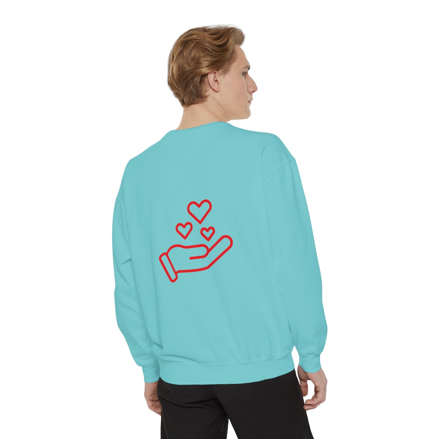 Christian Graphic Sweatshirt — "GRACE: God’s Redemption and Christ’s Expense" with Heart Hand Back Embroidery