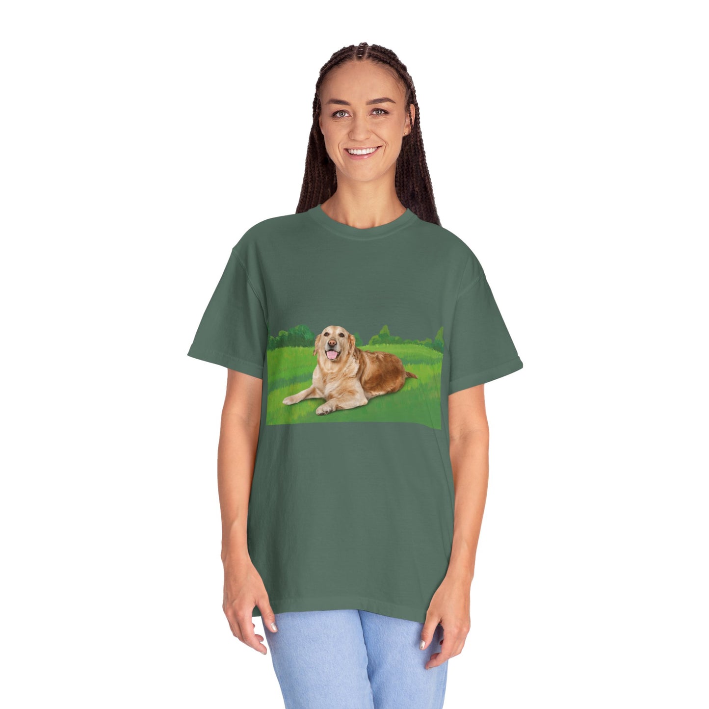 Golden Retriever Graphic T-Shirt — "Born to Lead" Dog Lover Tee