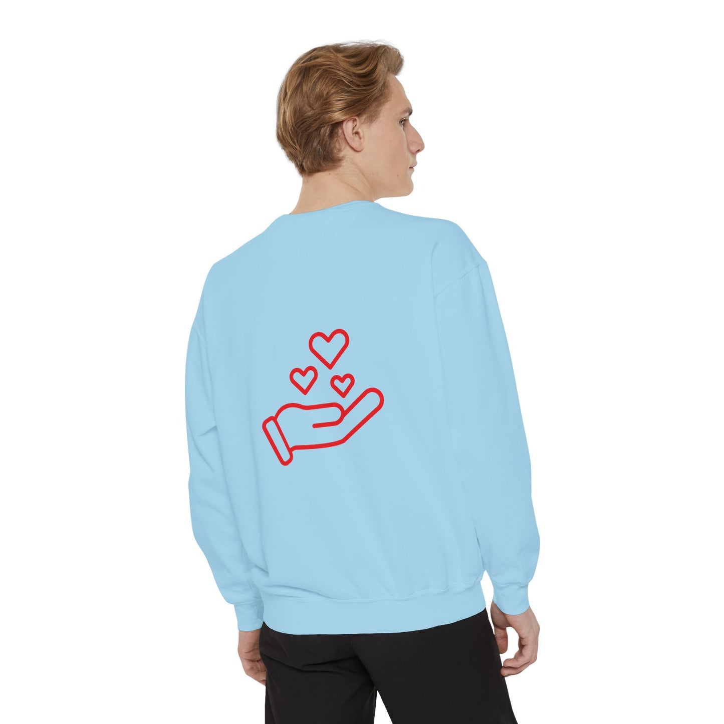 Christian Graphic Sweatshirt — "GRACE: God’s Redemption and Christ’s Expense" with Heart Hand Back Embroidery