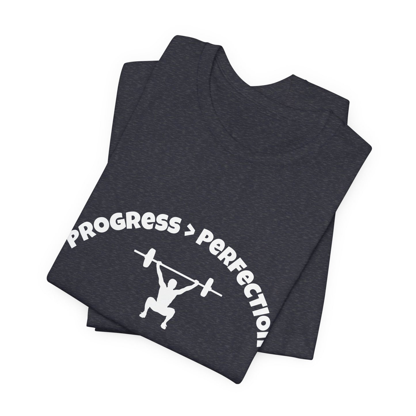 Progress > Perfection Weightlifting T‑Shirt — Motivational Gym Tee