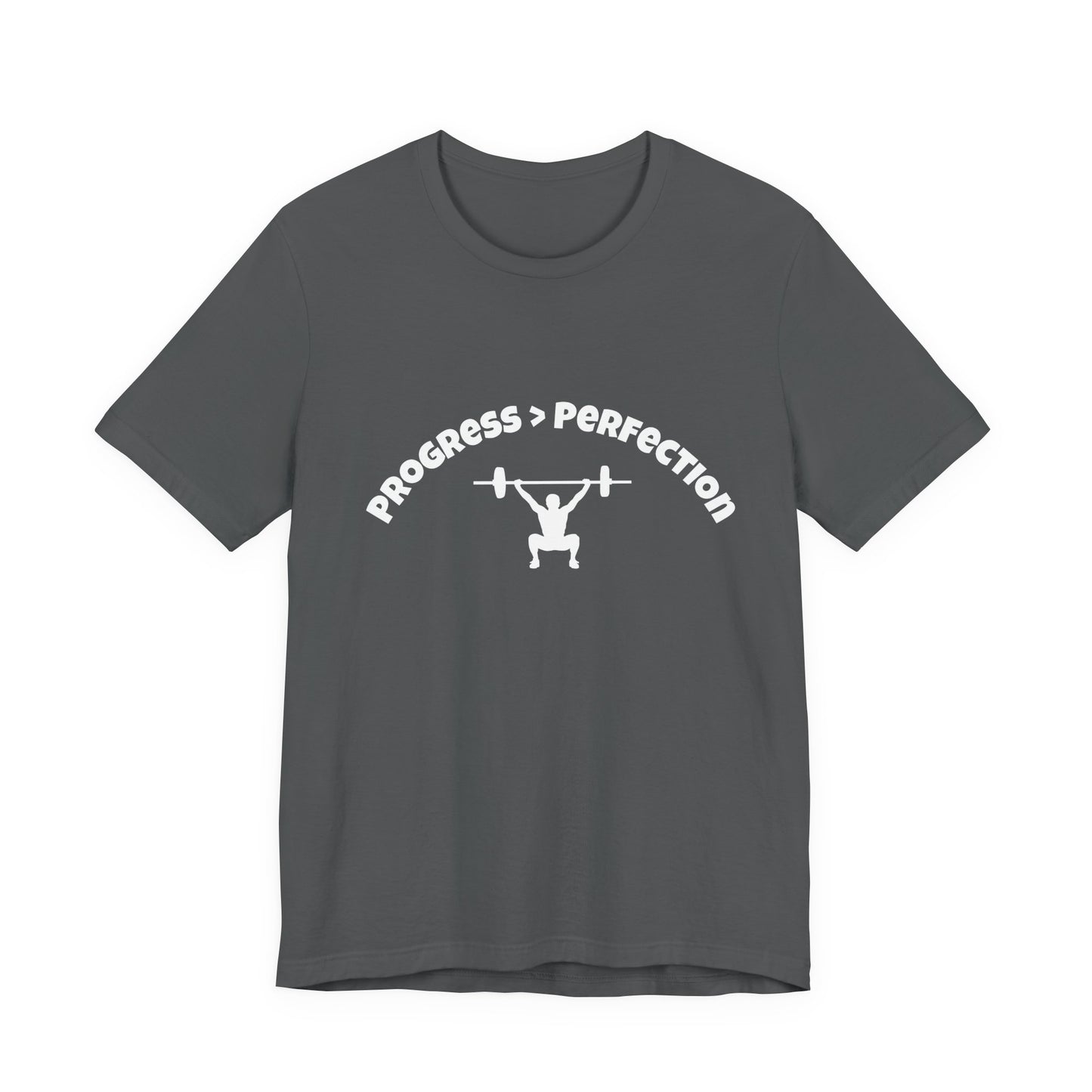 Progress > Perfection Weightlifting T‑Shirt — Motivational Gym Tee