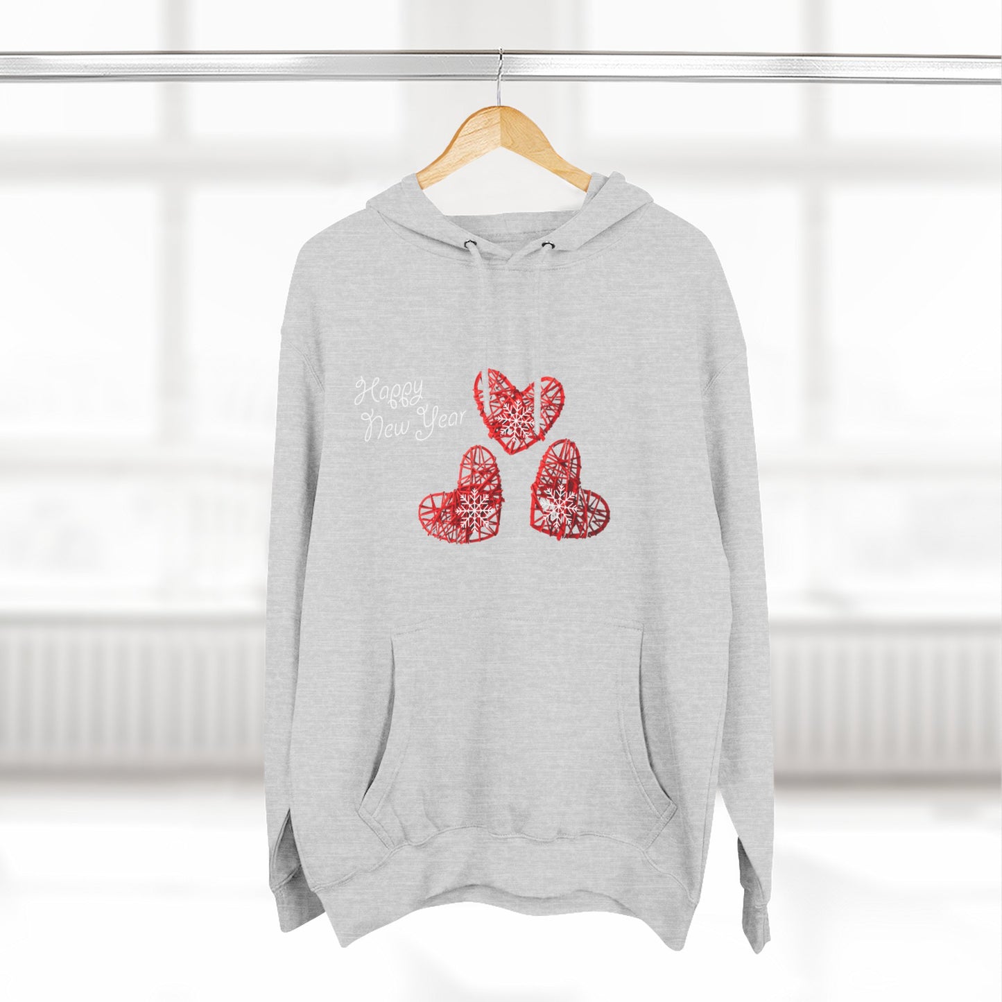 Grateful Joyful Blessed Hoodie — Heart Graphic Fleece Pullover