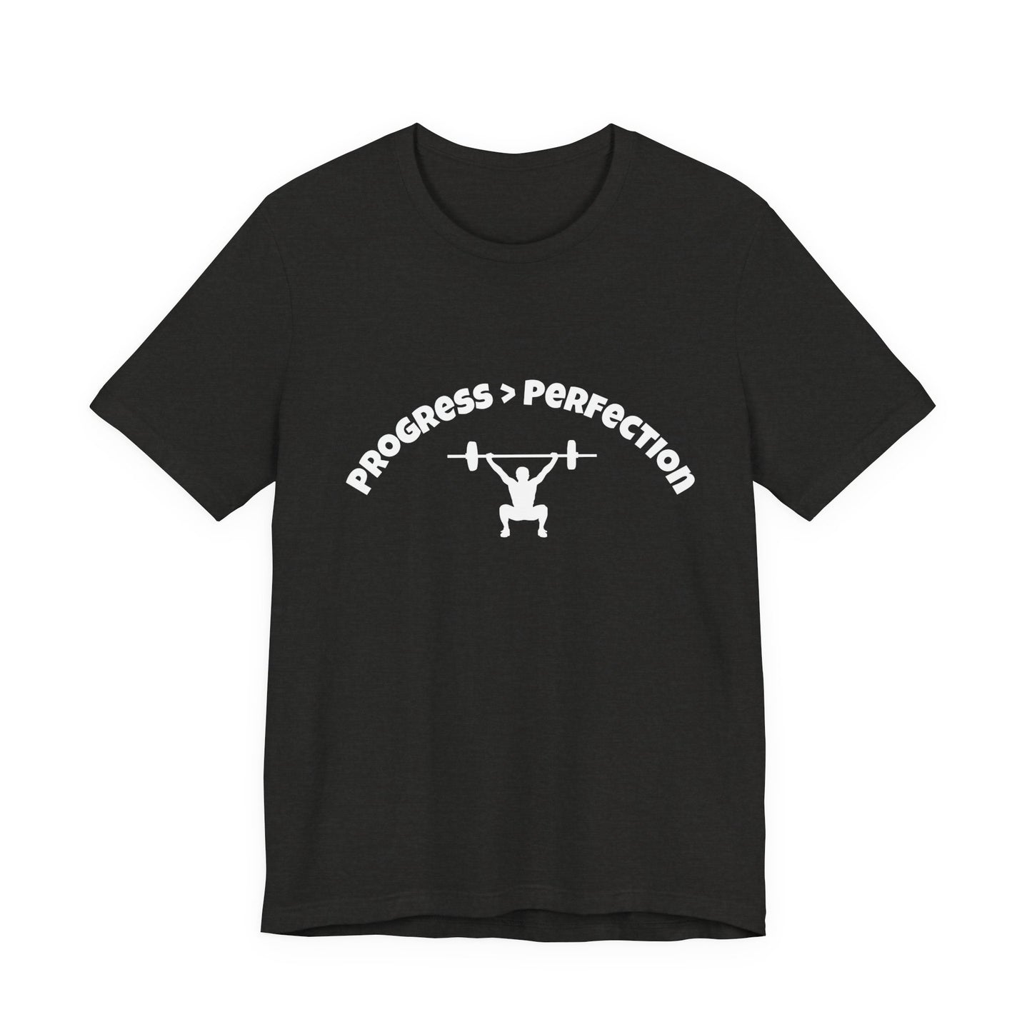 Progress > Perfection Weightlifting T‑Shirt — Motivational Gym Tee