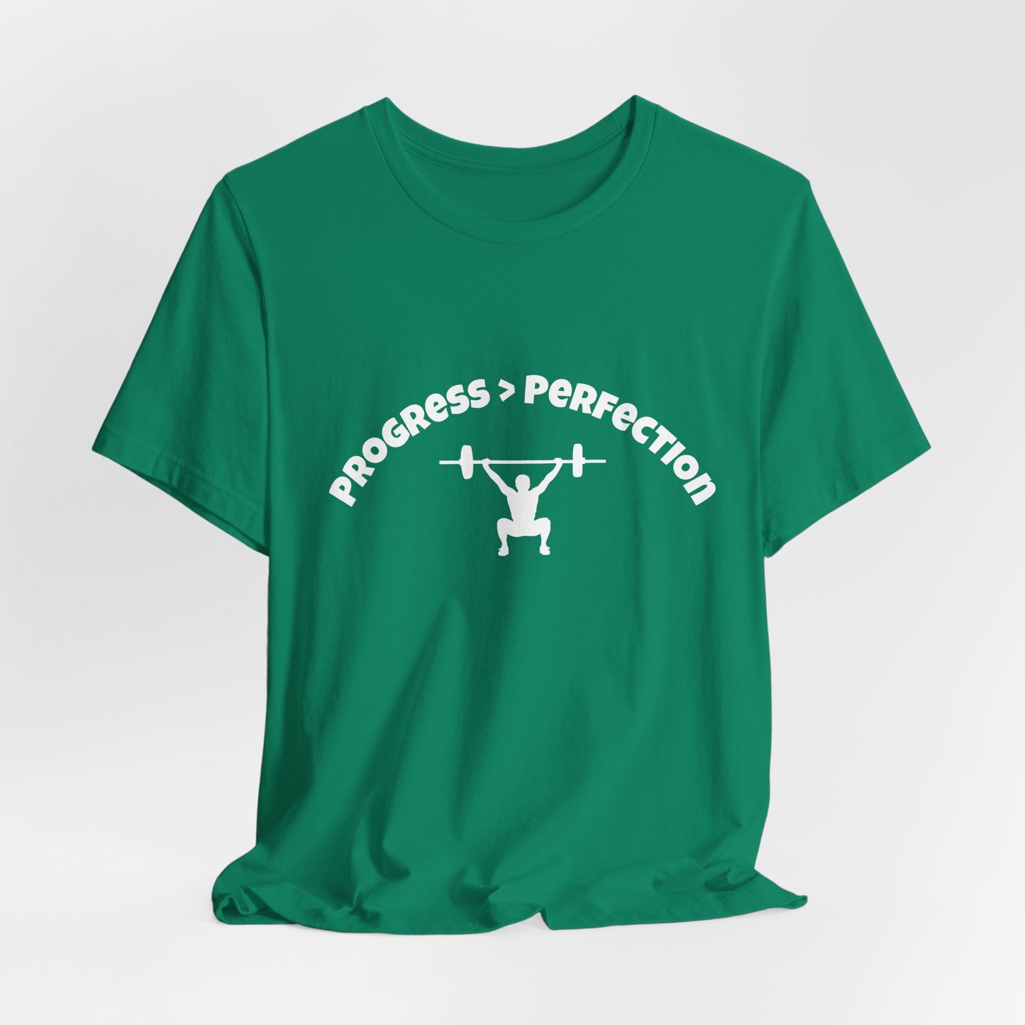 Progress > Perfection Weightlifting T‑Shirt — Motivational Gym Tee