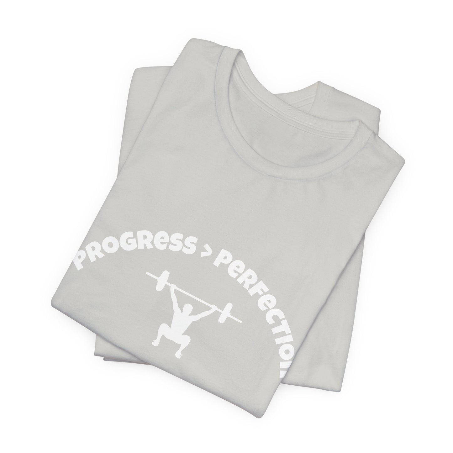 Progress > Perfection Weightlifting T‑Shirt — Motivational Gym Tee