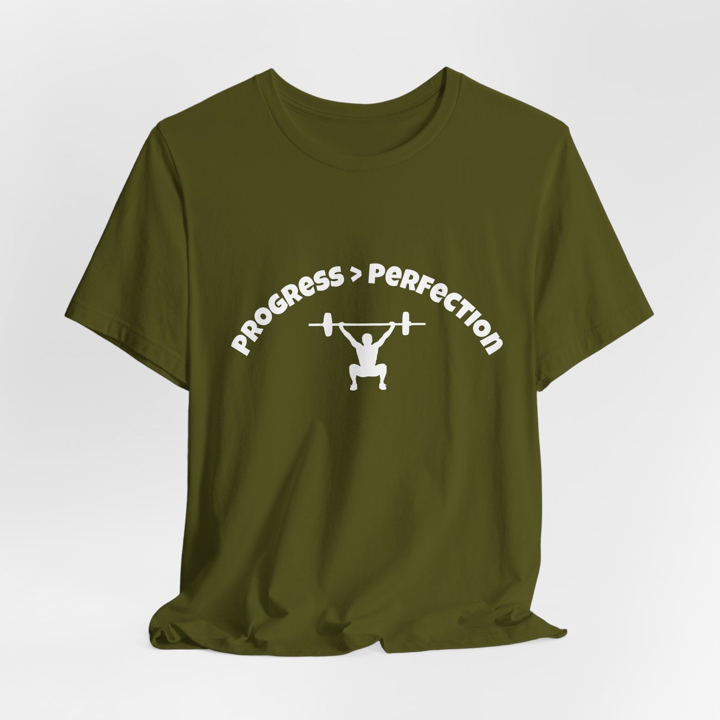 Progress > Perfection Weightlifting T‑Shirt — Motivational Gym Tee