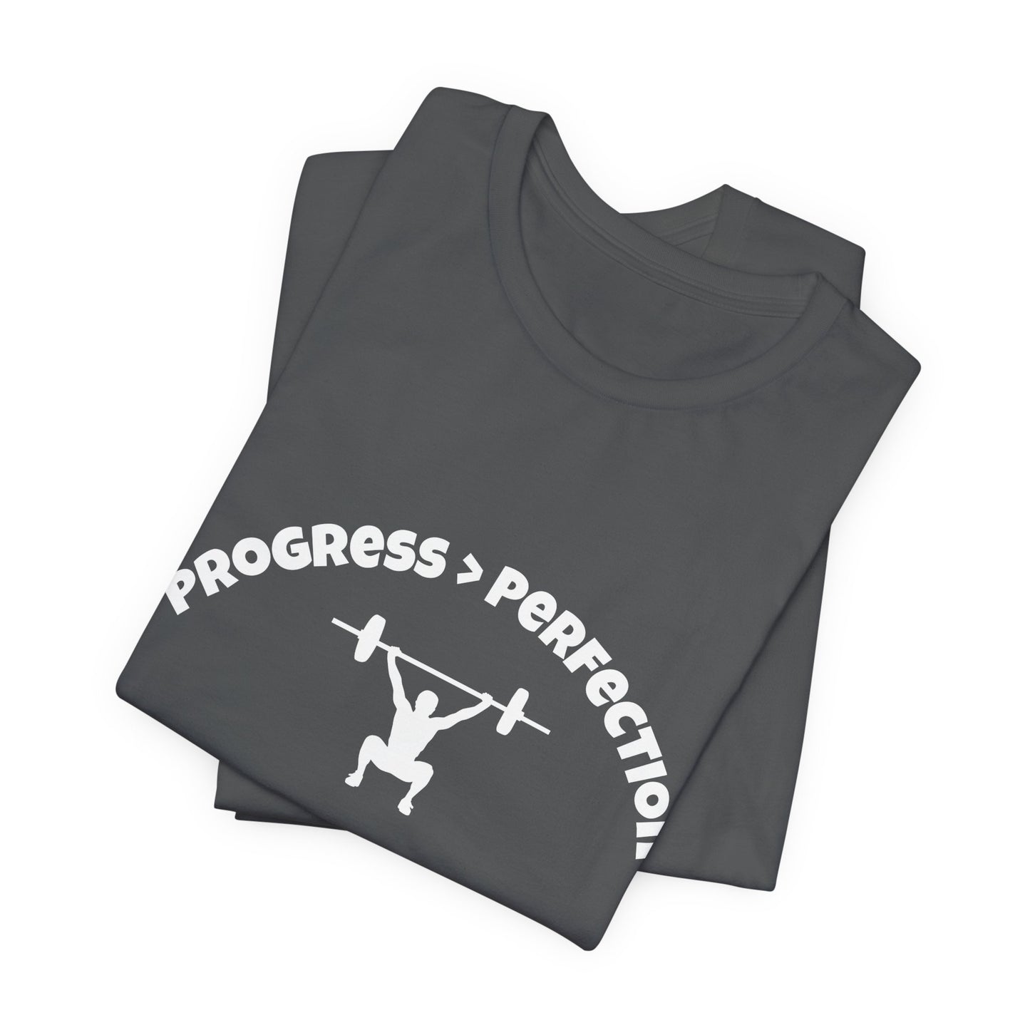 Progress > Perfection Weightlifting T‑Shirt — Motivational Gym Tee