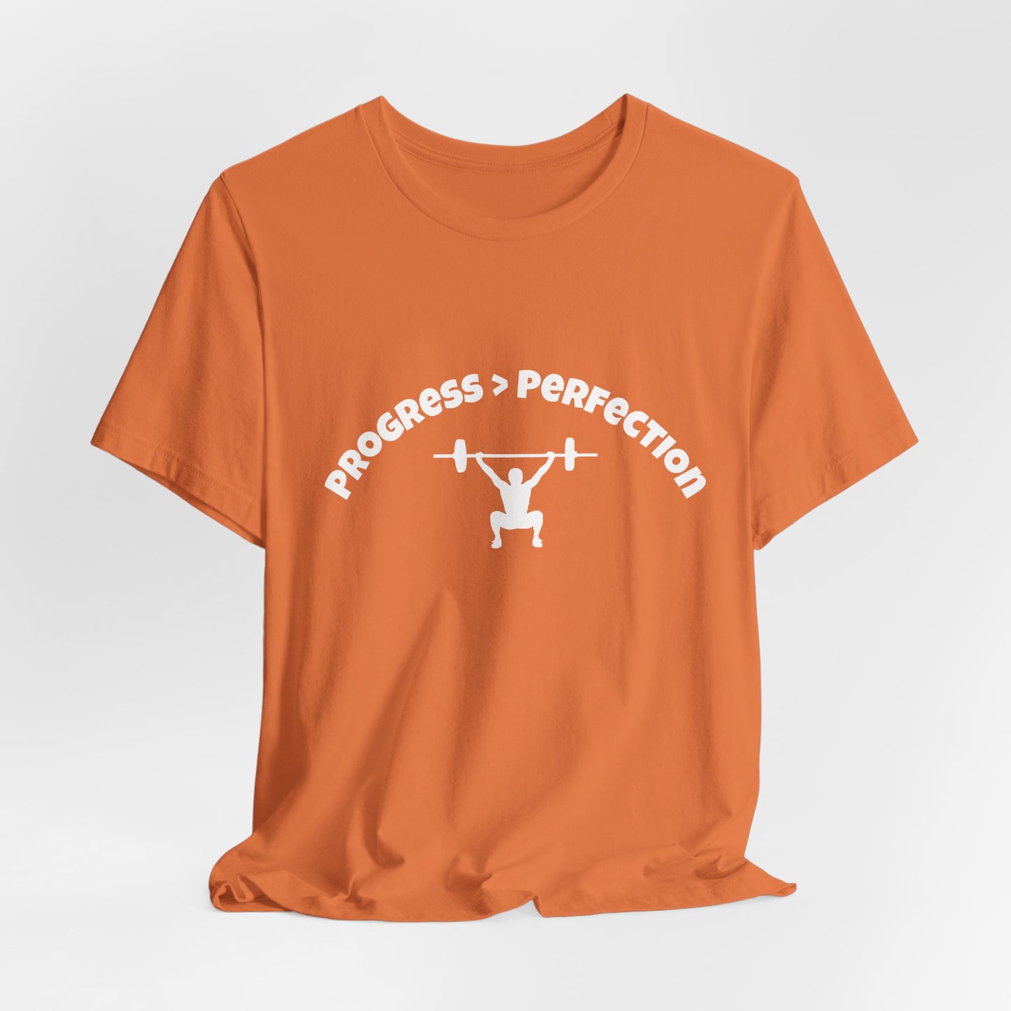 Progress > Perfection Weightlifting T‑Shirt — Motivational Gym Tee
