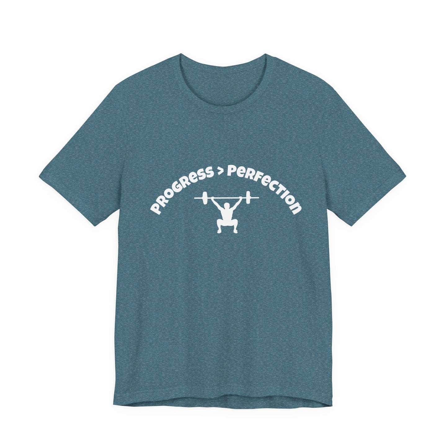 Progress > Perfection Weightlifting T‑Shirt — Motivational Gym Tee