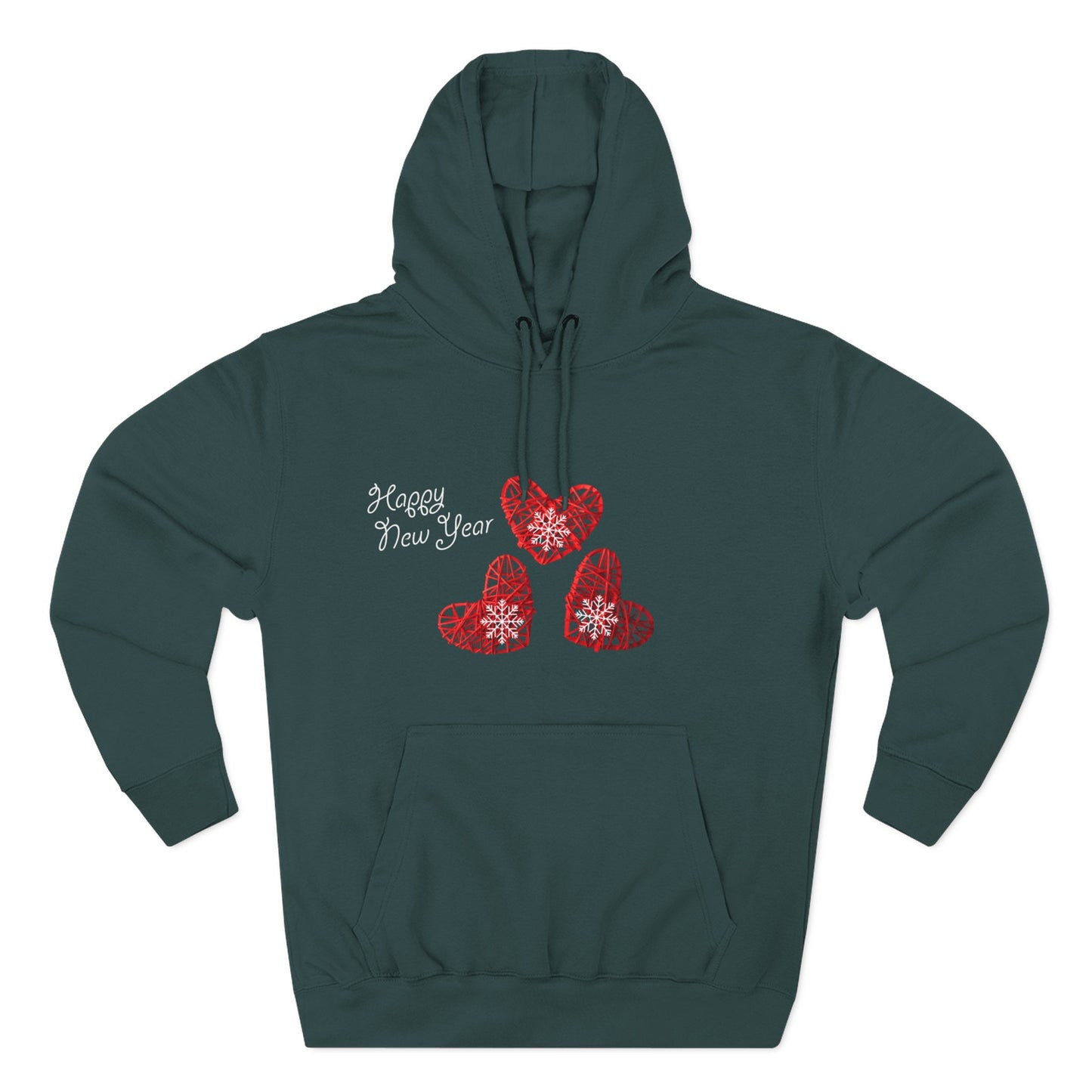 Grateful Joyful Blessed Hoodie — Heart Graphic Fleece Pullover