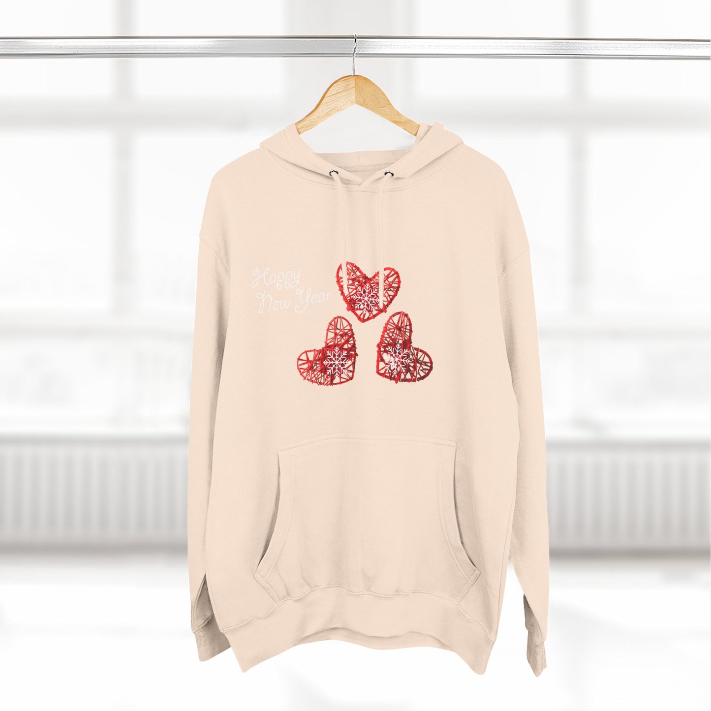 Grateful Joyful Blessed Hoodie — Heart Graphic Fleece Pullover