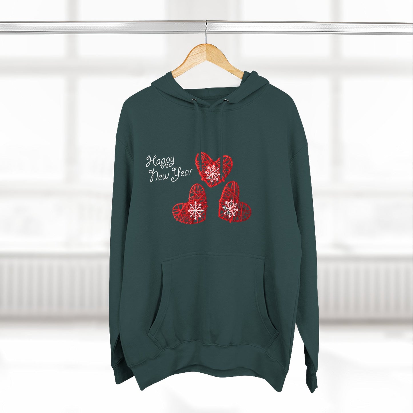 Grateful Joyful Blessed Hoodie — Heart Graphic Fleece Pullover