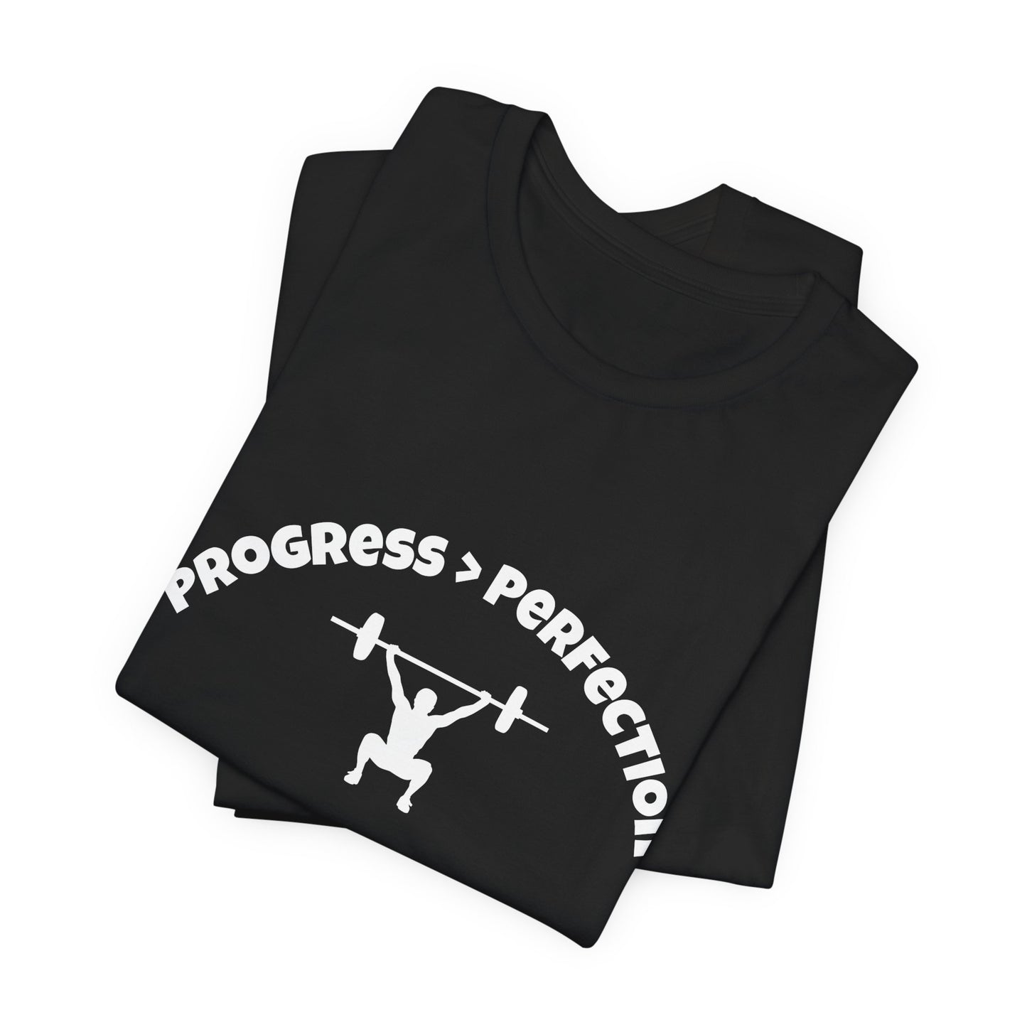 Progress > Perfection Weightlifting T‑Shirt — Motivational Gym Tee