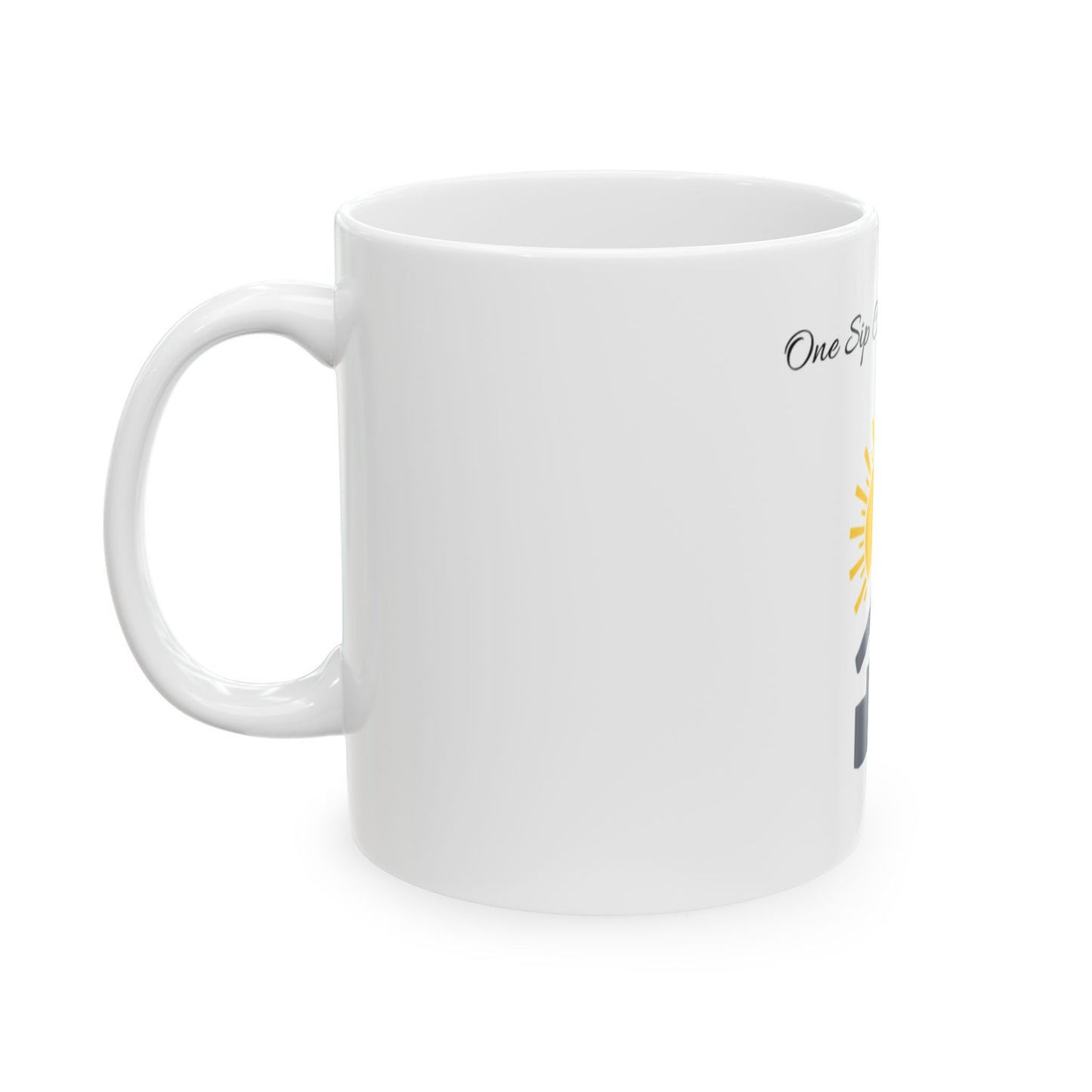 Motivational Growth Ceramic Mug – "One Step Closer to Greatness"