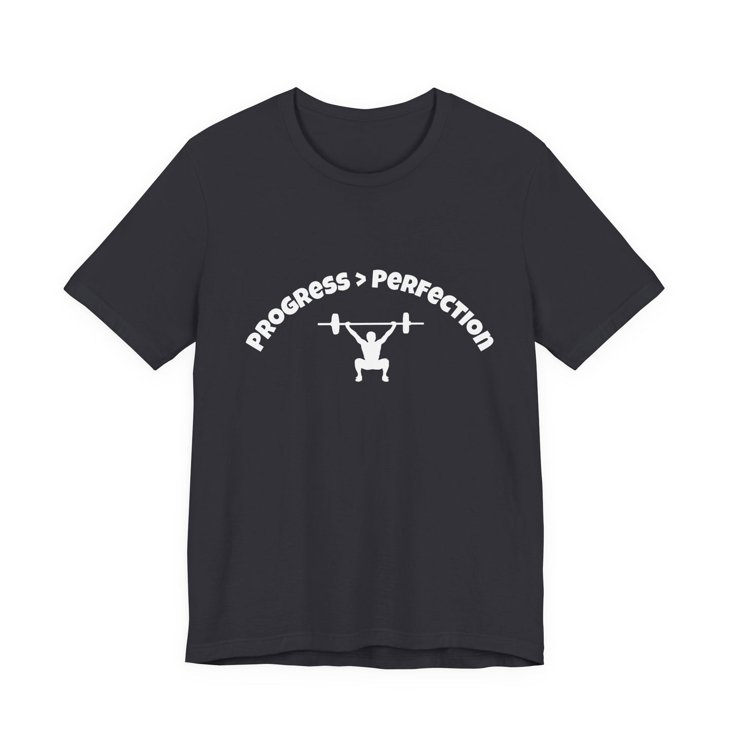 Progress > Perfection Weightlifting T‑Shirt — Motivational Gym Tee