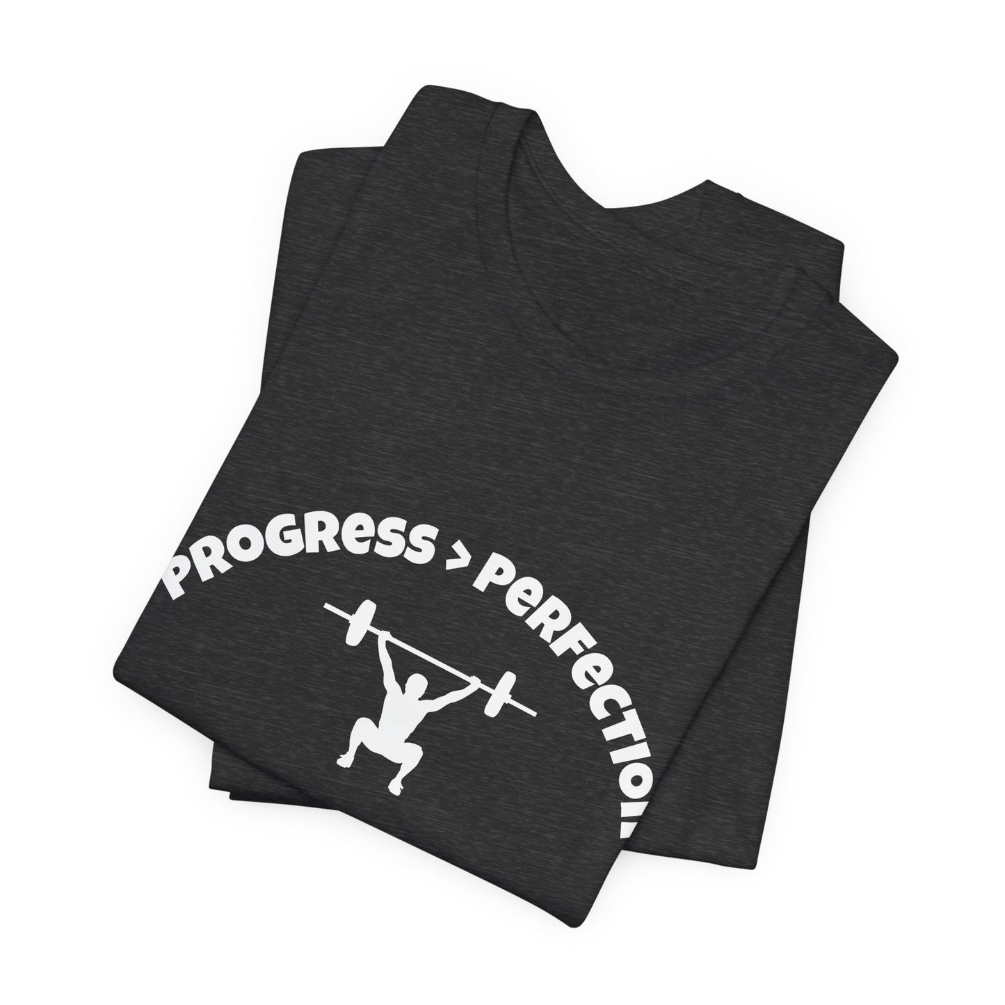 Progress > Perfection Weightlifting T‑Shirt — Motivational Gym Tee