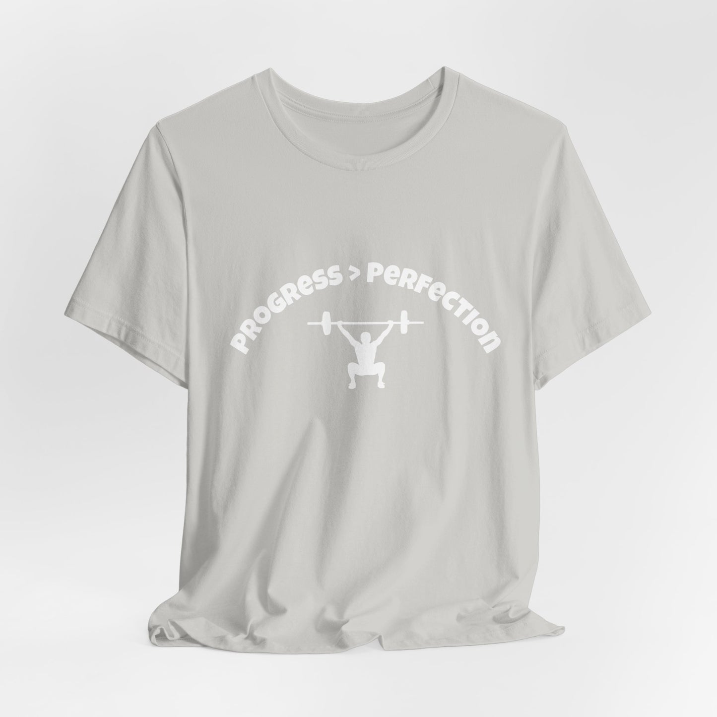 Progress > Perfection Weightlifting T‑Shirt — Motivational Gym Tee