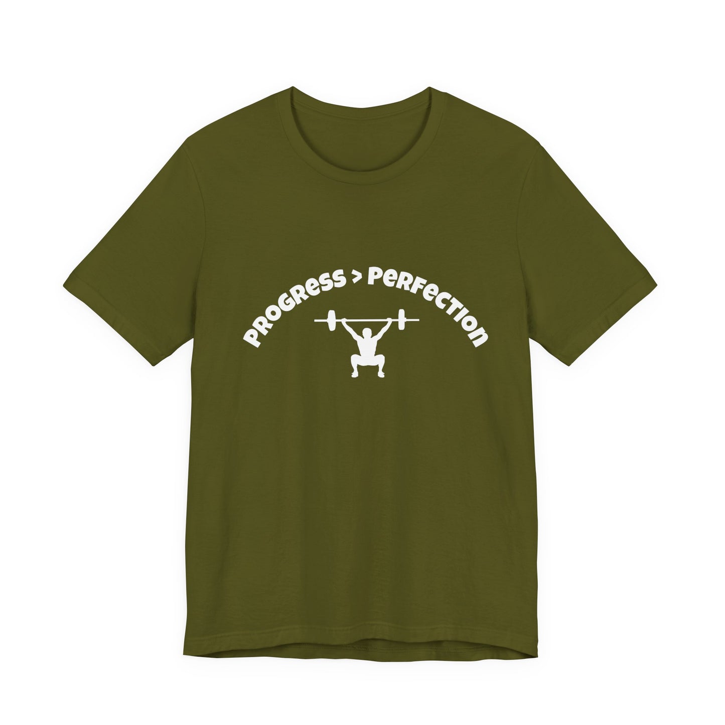 Progress > Perfection Weightlifting T‑Shirt — Motivational Gym Tee