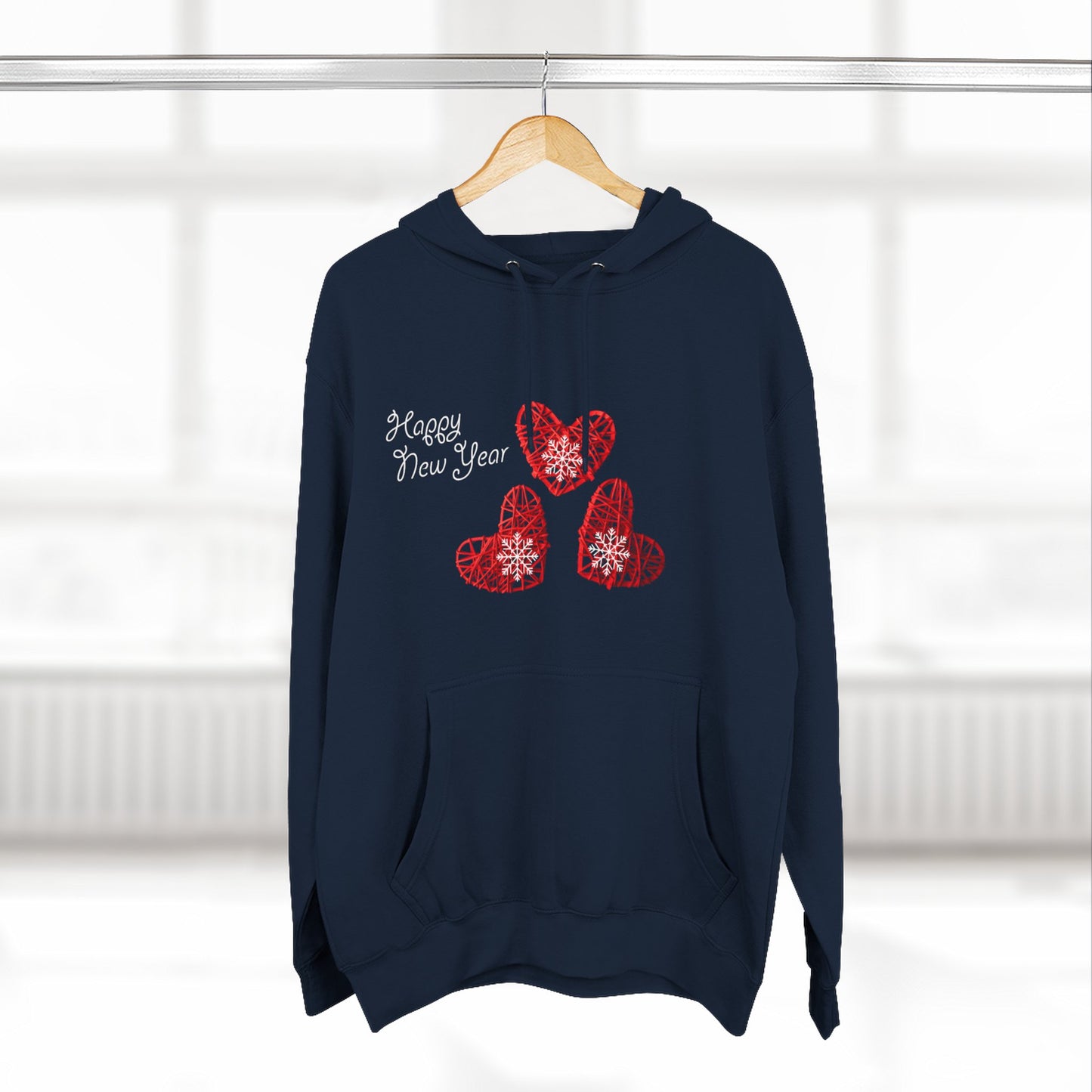 Grateful Joyful Blessed Hoodie — Heart Graphic Fleece Pullover