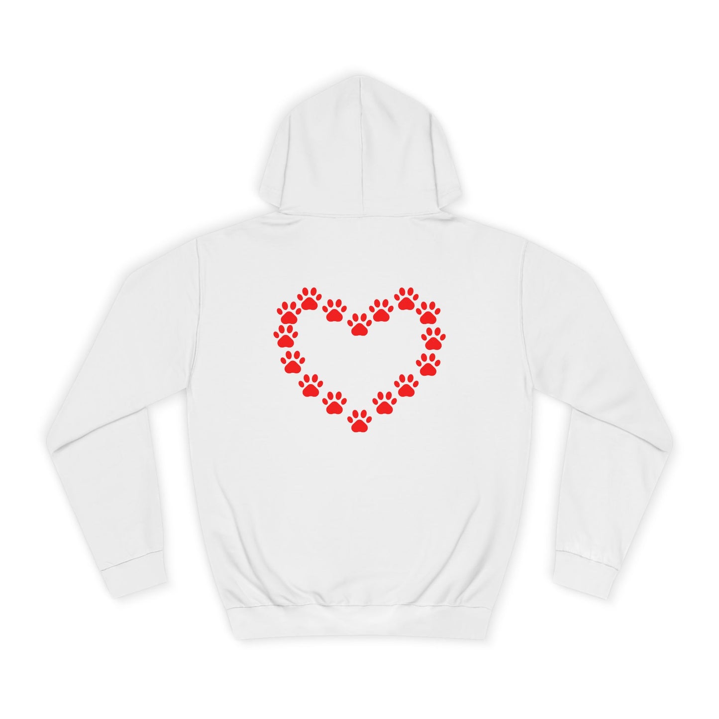 College Paw Hoodie – Cute Red Paw Print Campus Sweatshirt