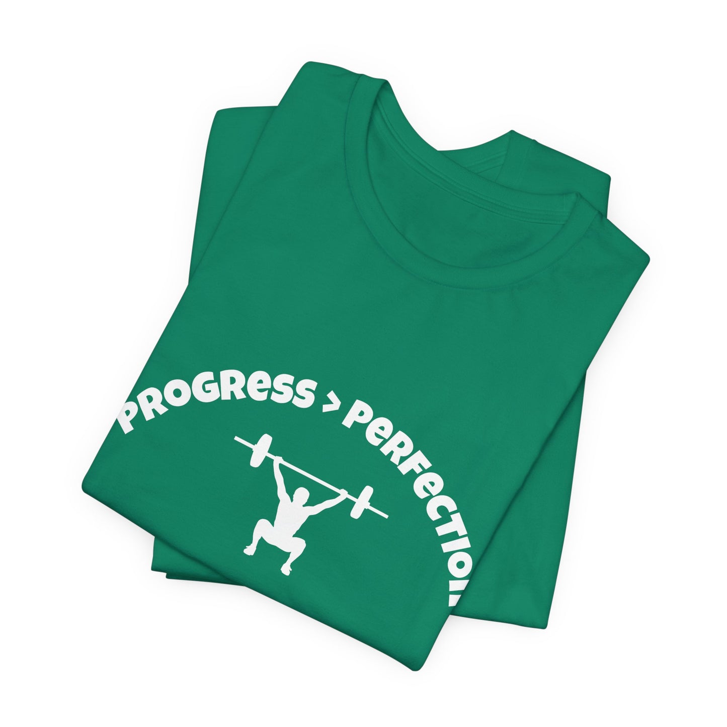 Progress > Perfection Weightlifting T‑Shirt — Motivational Gym Tee