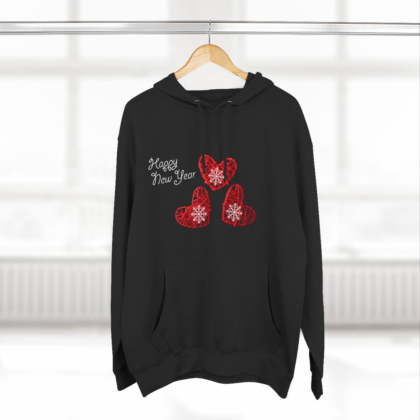 Grateful Joyful Blessed Hoodie — Heart Graphic Fleece Pullover