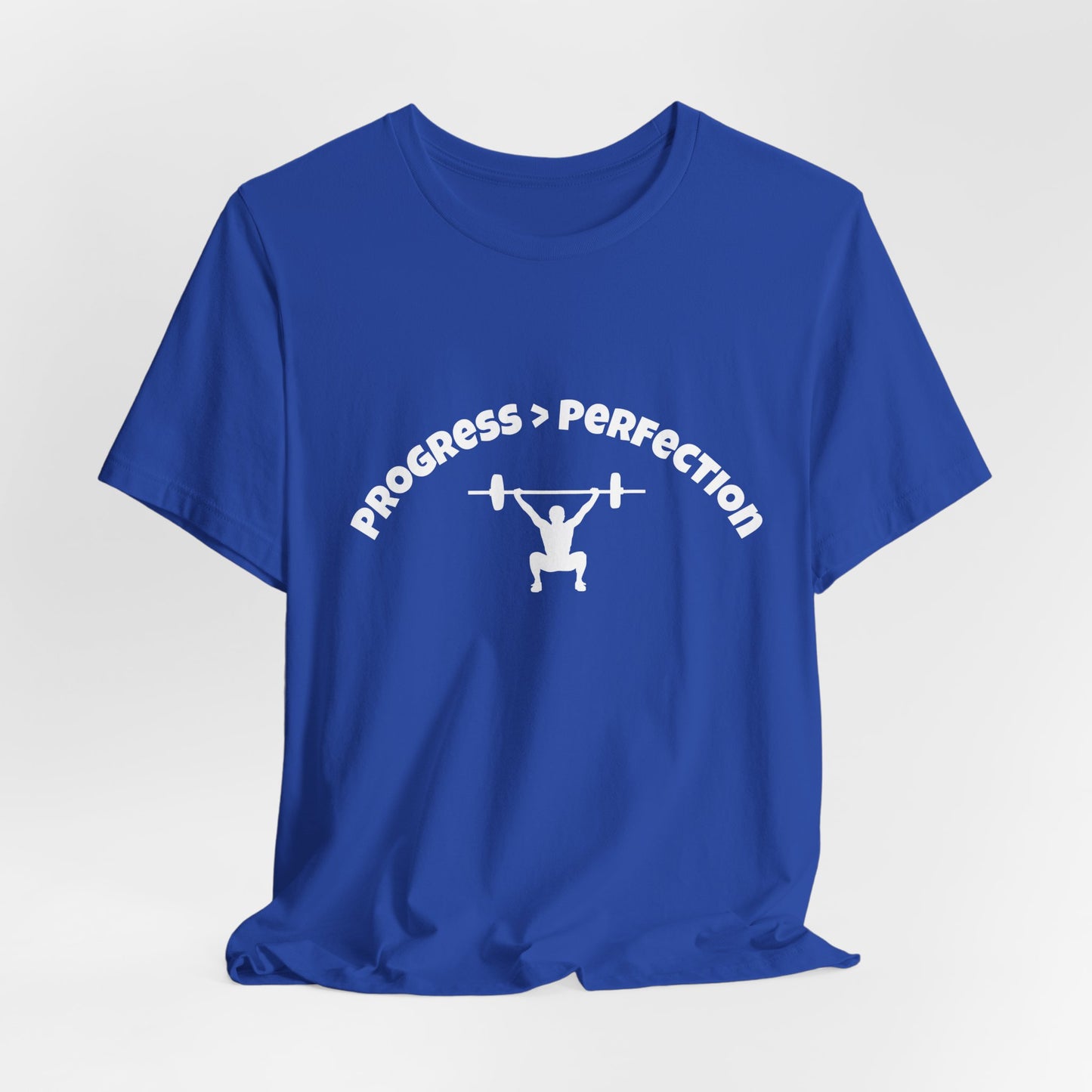 Progress > Perfection Weightlifting T‑Shirt — Motivational Gym Tee