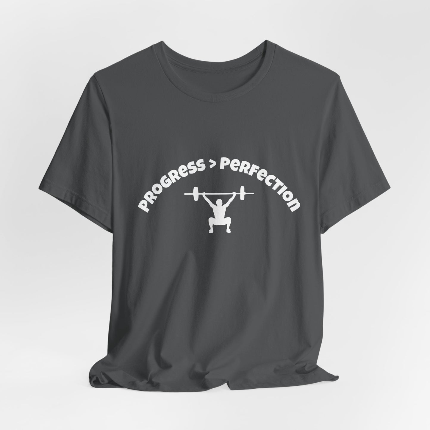 Progress > Perfection Weightlifting T‑Shirt — Motivational Gym Tee