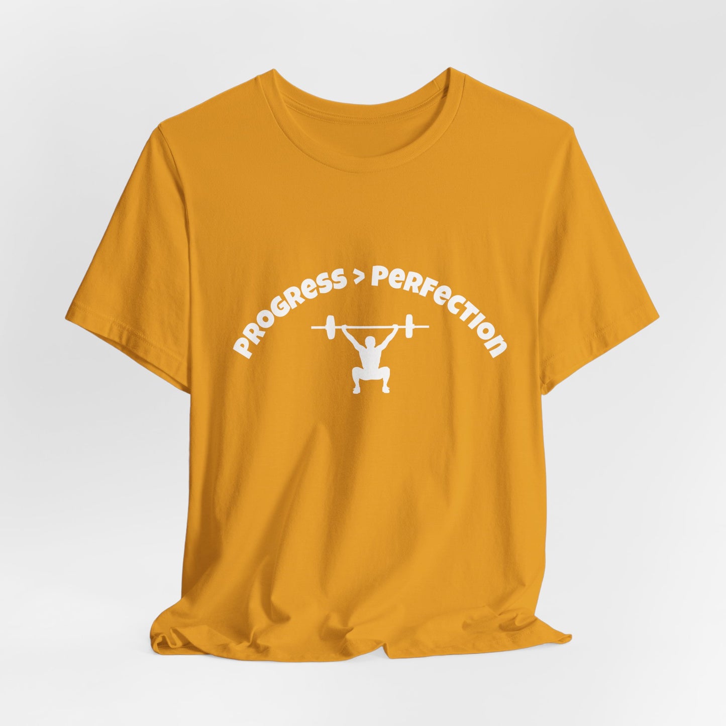 Progress > Perfection Weightlifting T‑Shirt — Motivational Gym Tee