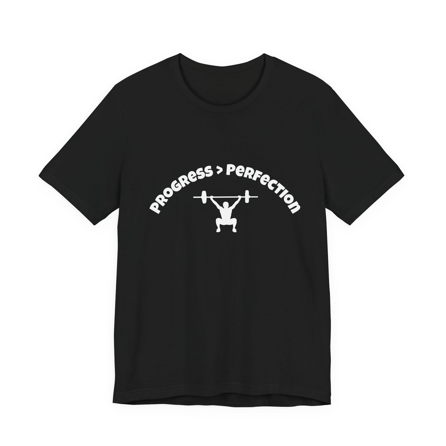 Progress > Perfection Weightlifting T‑Shirt — Motivational Gym Tee