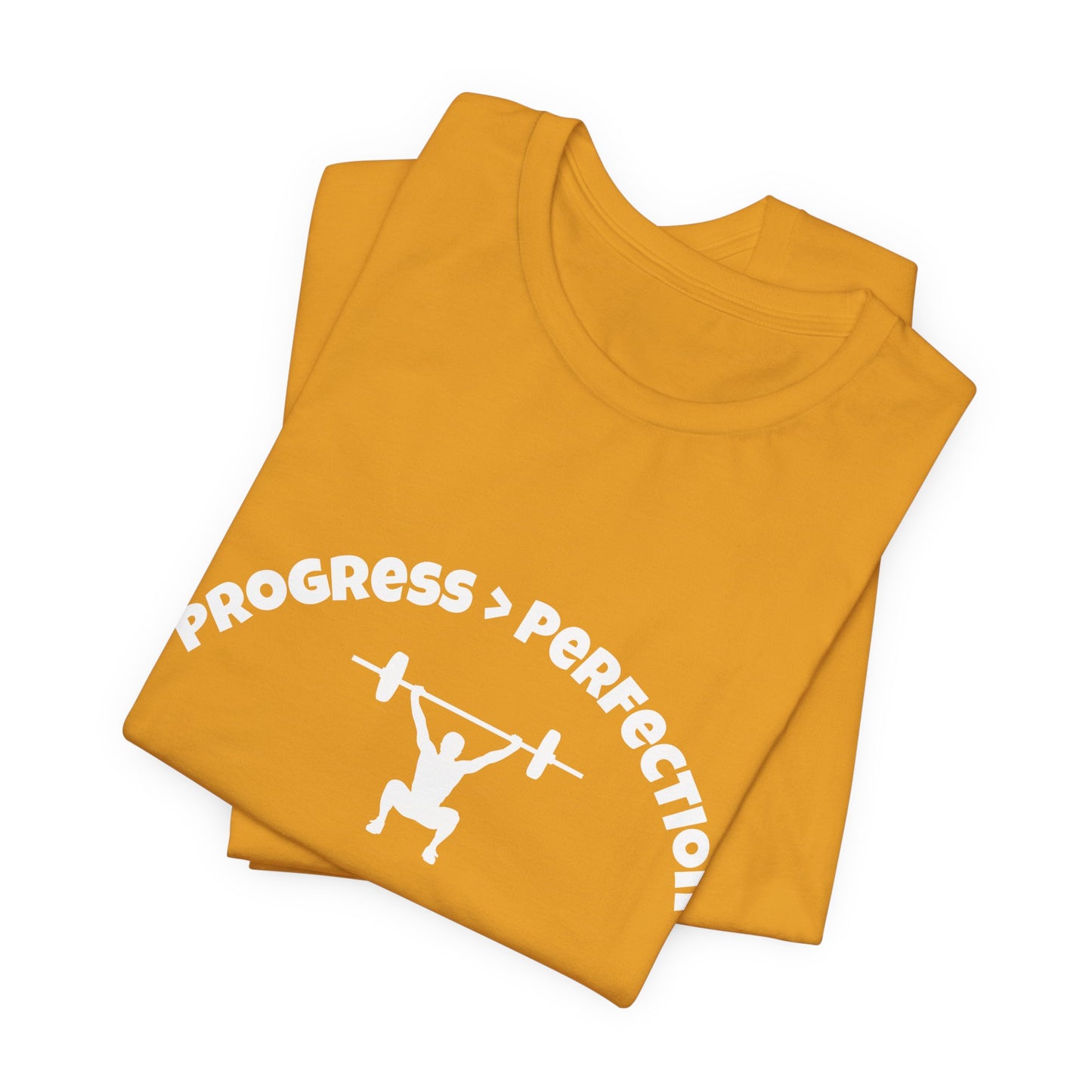 Progress > Perfection Weightlifting T‑Shirt — Motivational Gym Tee