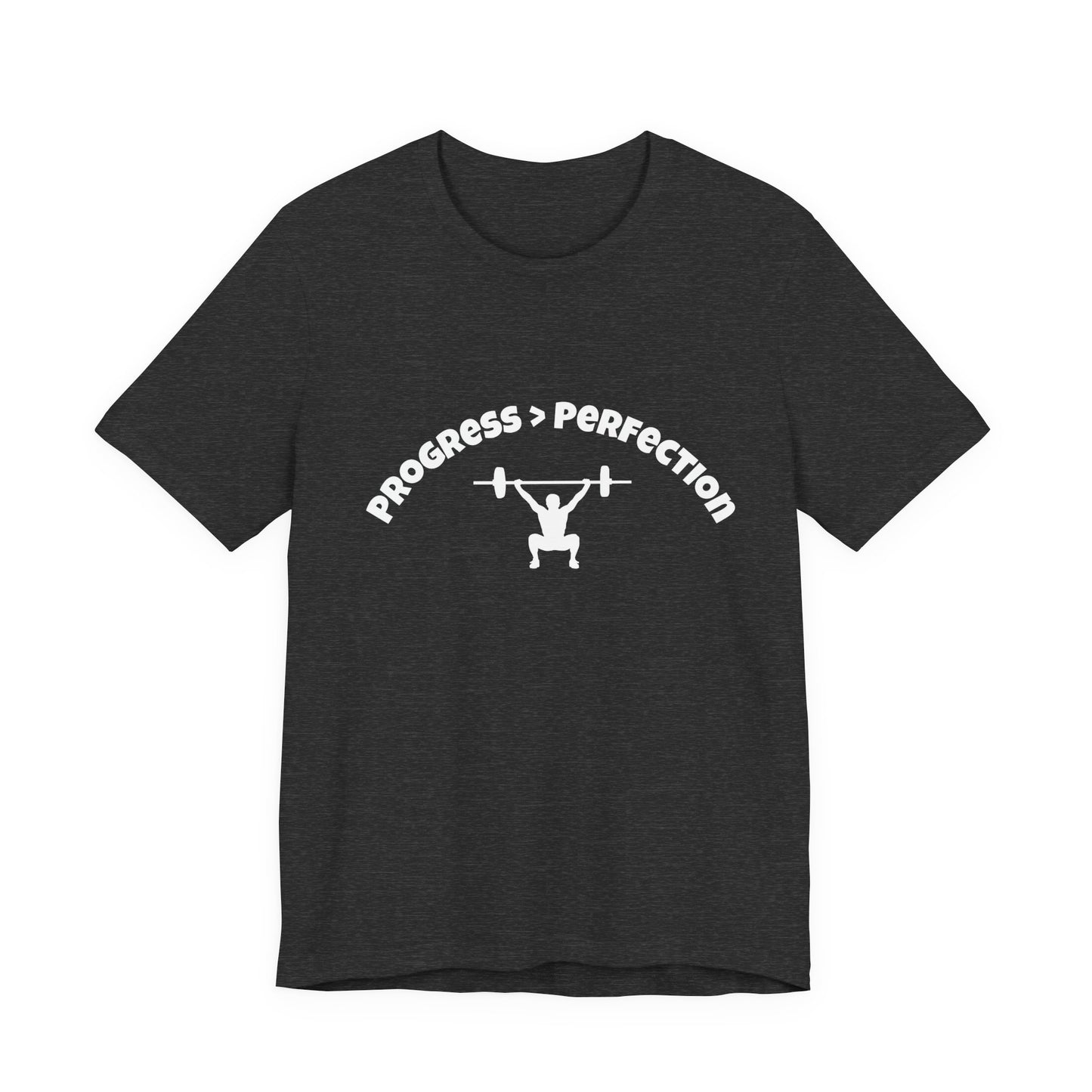 Progress > Perfection Weightlifting T‑Shirt — Motivational Gym Tee