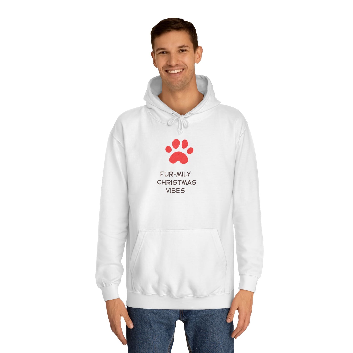 College Paw Hoodie – Cute Red Paw Print Campus Sweatshirt