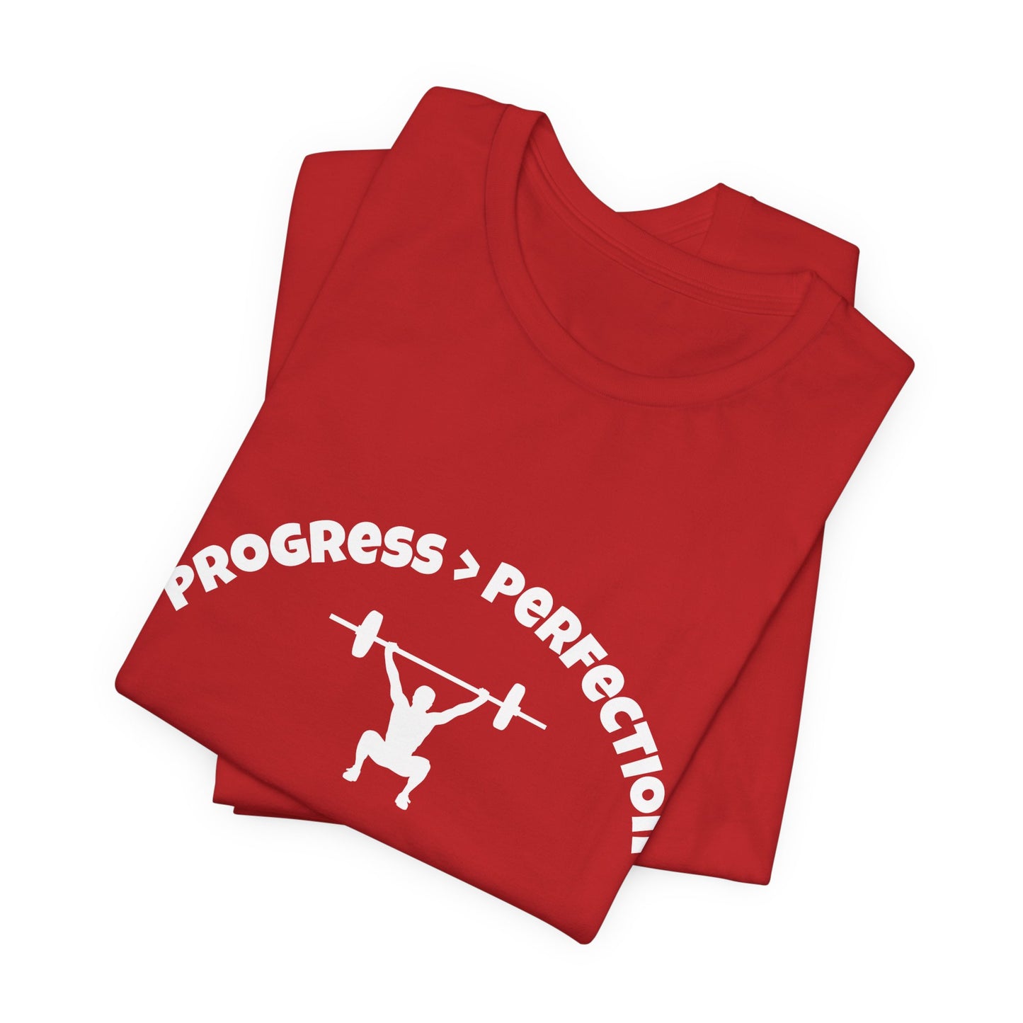 Progress > Perfection Weightlifting T‑Shirt — Motivational Gym Tee