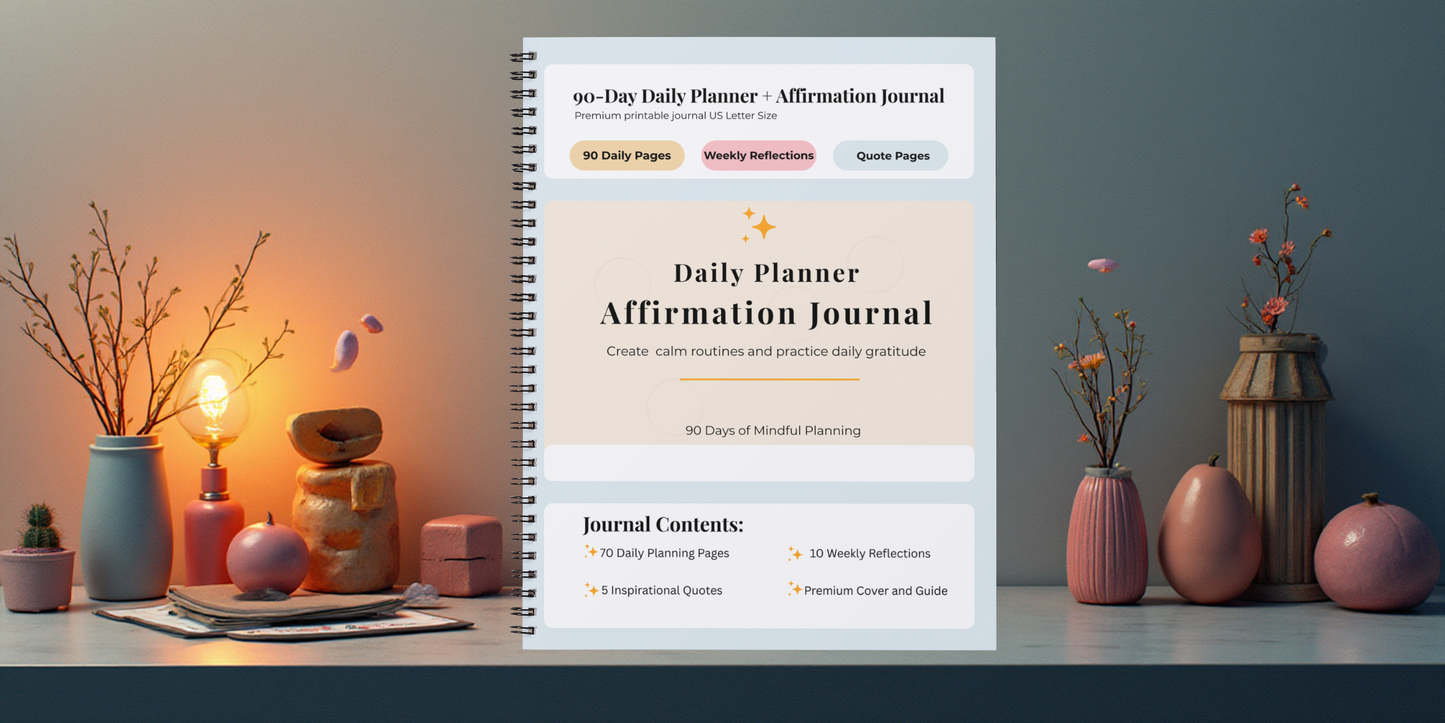 Daily Affirmation Journal - 30-Day Self-Love & Confidence Builder