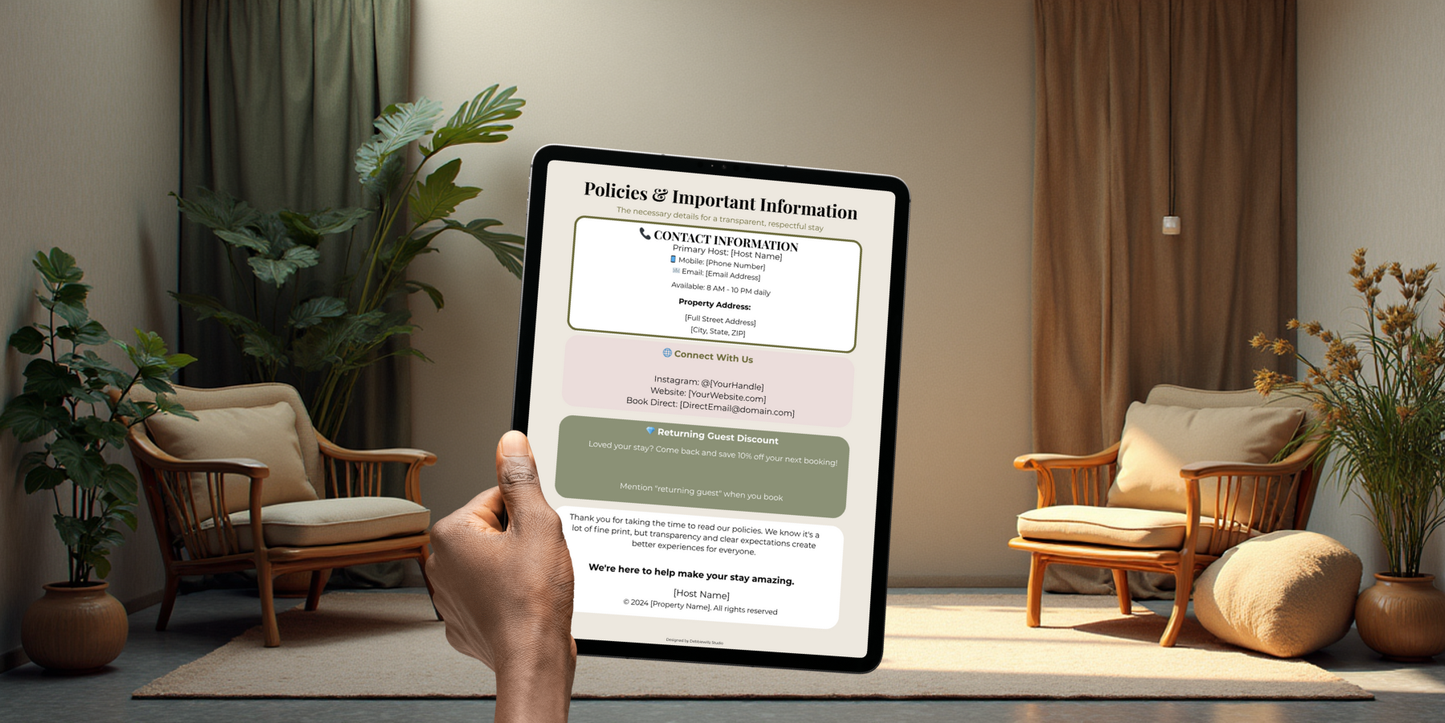 Airbnb Host Welcome Book Template - Editable Canva